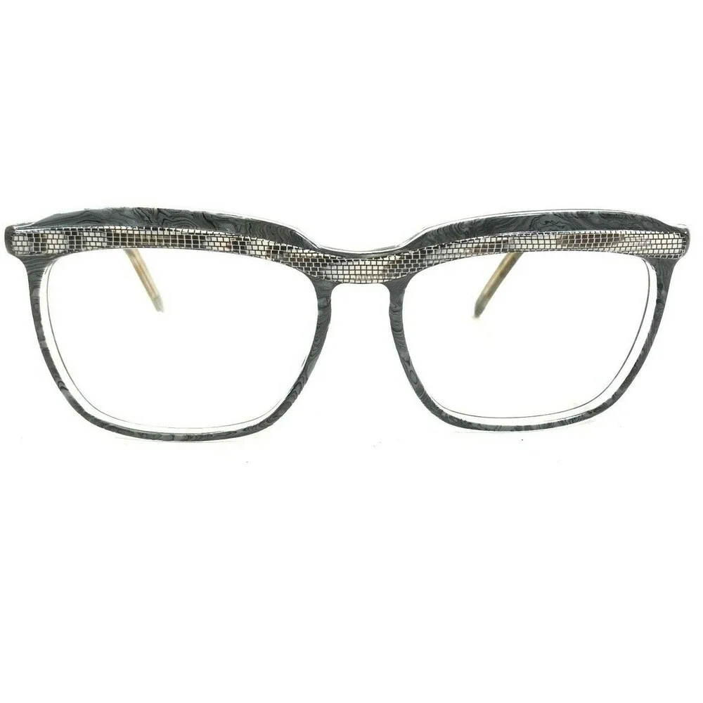 Vogue MYRNA W126 Eyeglasses Frames Grey Checkered Square Full Rim 56-20-135